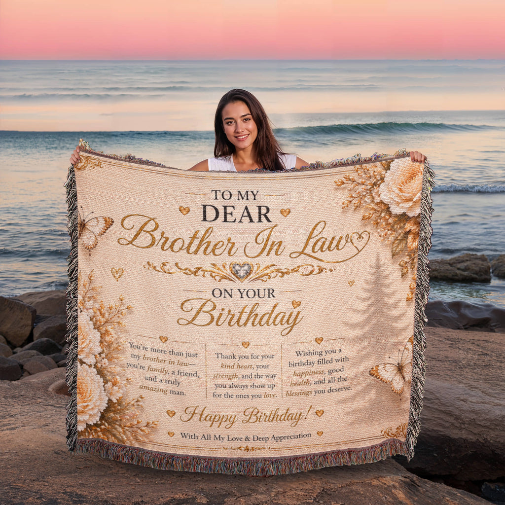 Elegant Birthday Wishes For Brother-In-Law Woven Blanket