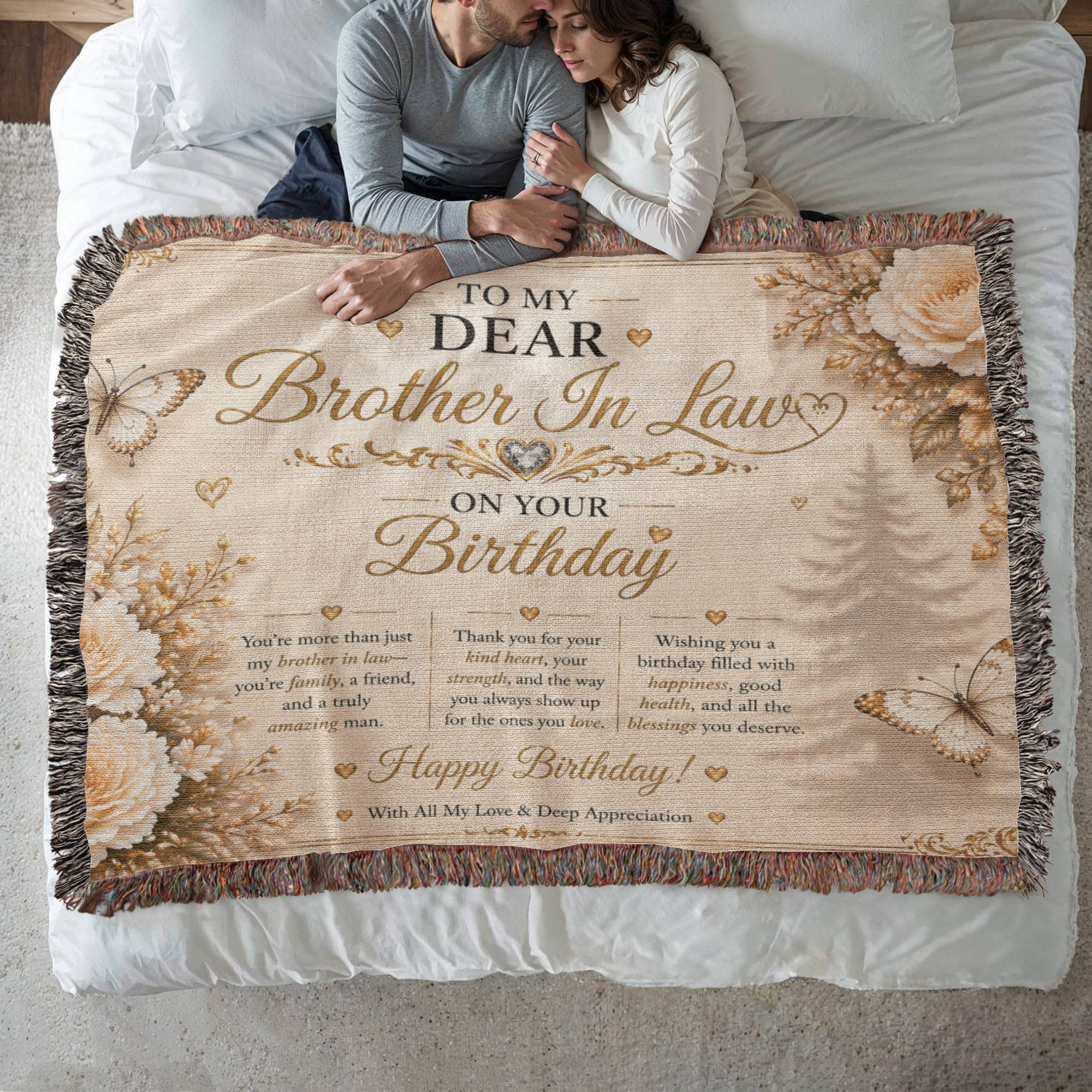 Elegant Birthday Wishes For Brother-In-Law Woven Blanket