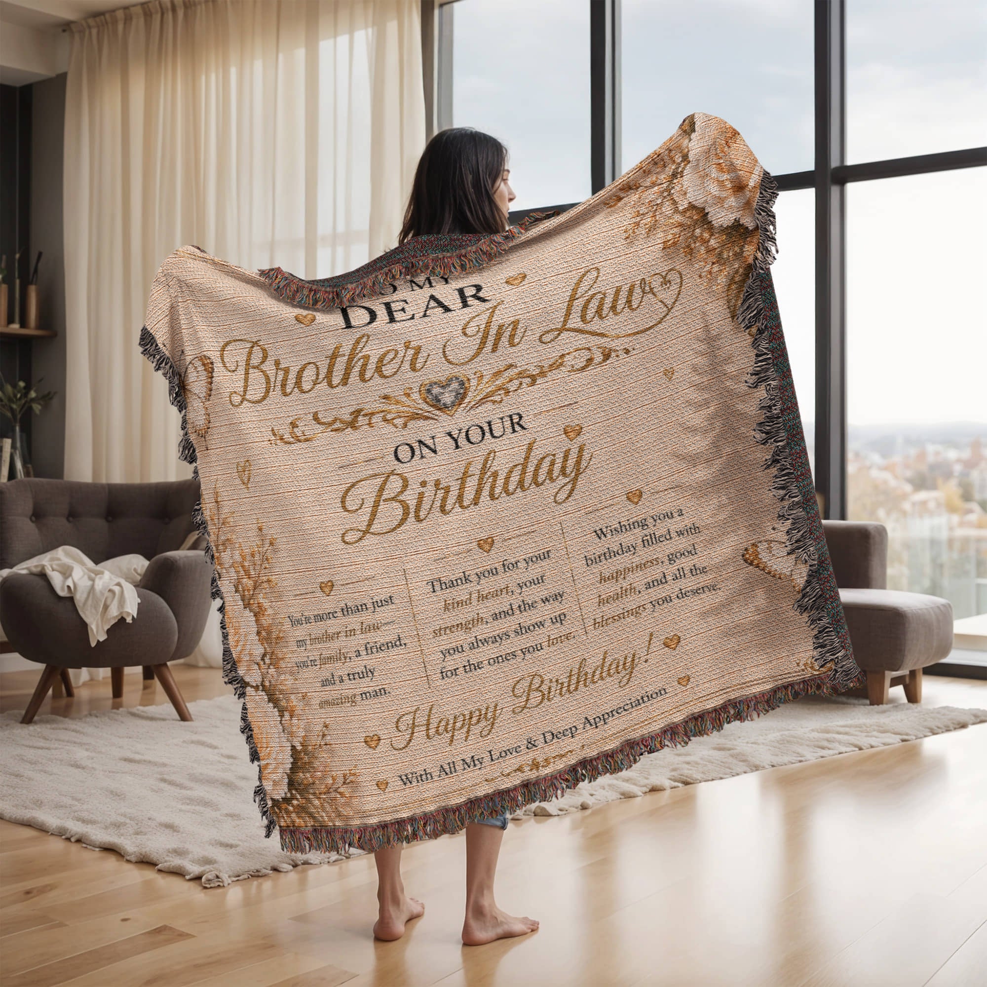 Elegant Birthday Wishes For Brother-In-Law Woven Blanket