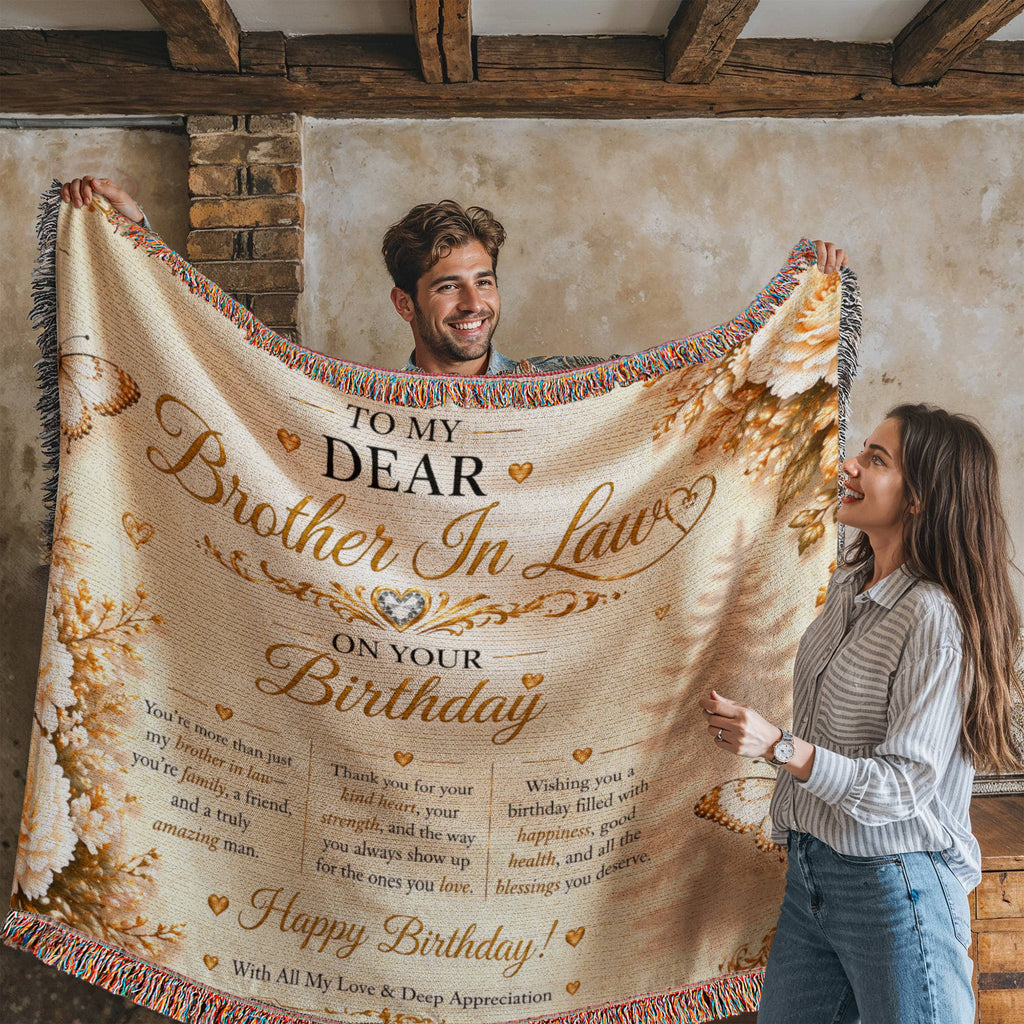 Elegant Birthday Wishes For Brother-In-Law Woven Blanket