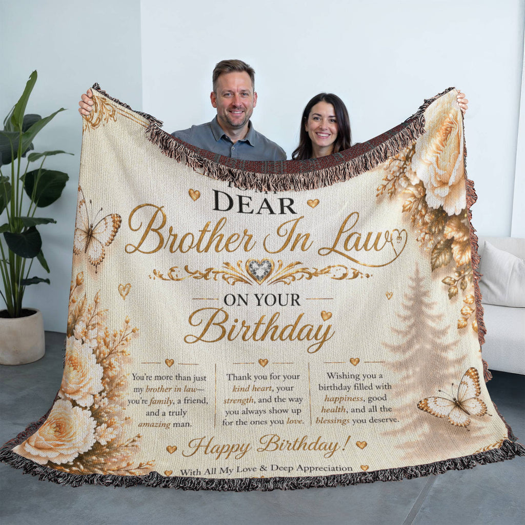 Elegant Birthday Wishes For Brother-In-Law Woven Blanket