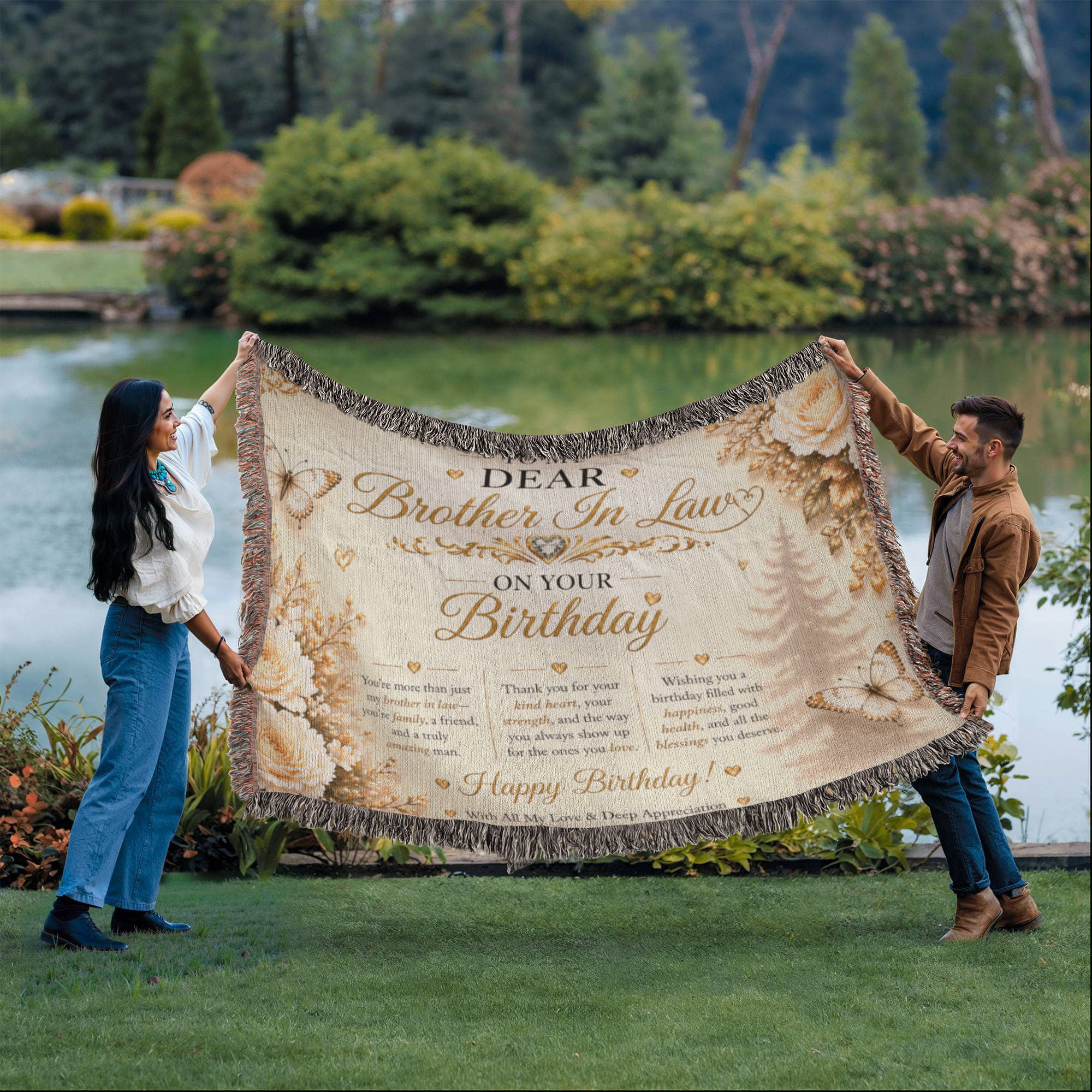 Elegant Birthday Wishes For Brother-In-Law Woven Blanket