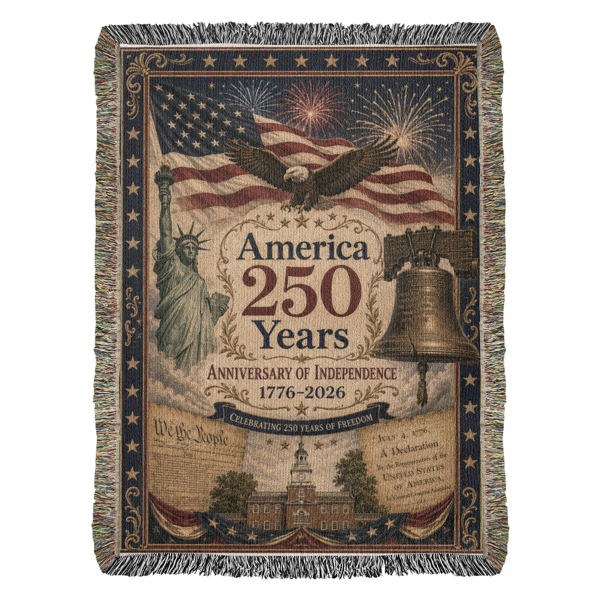 Happy 250th Birthday America Woven Blanket Special