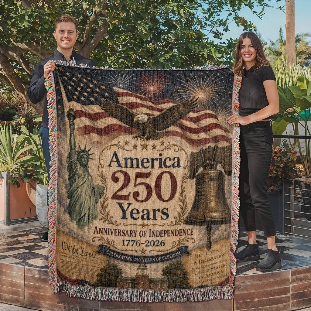 Happy 250th Birthday America Woven Blanket Special