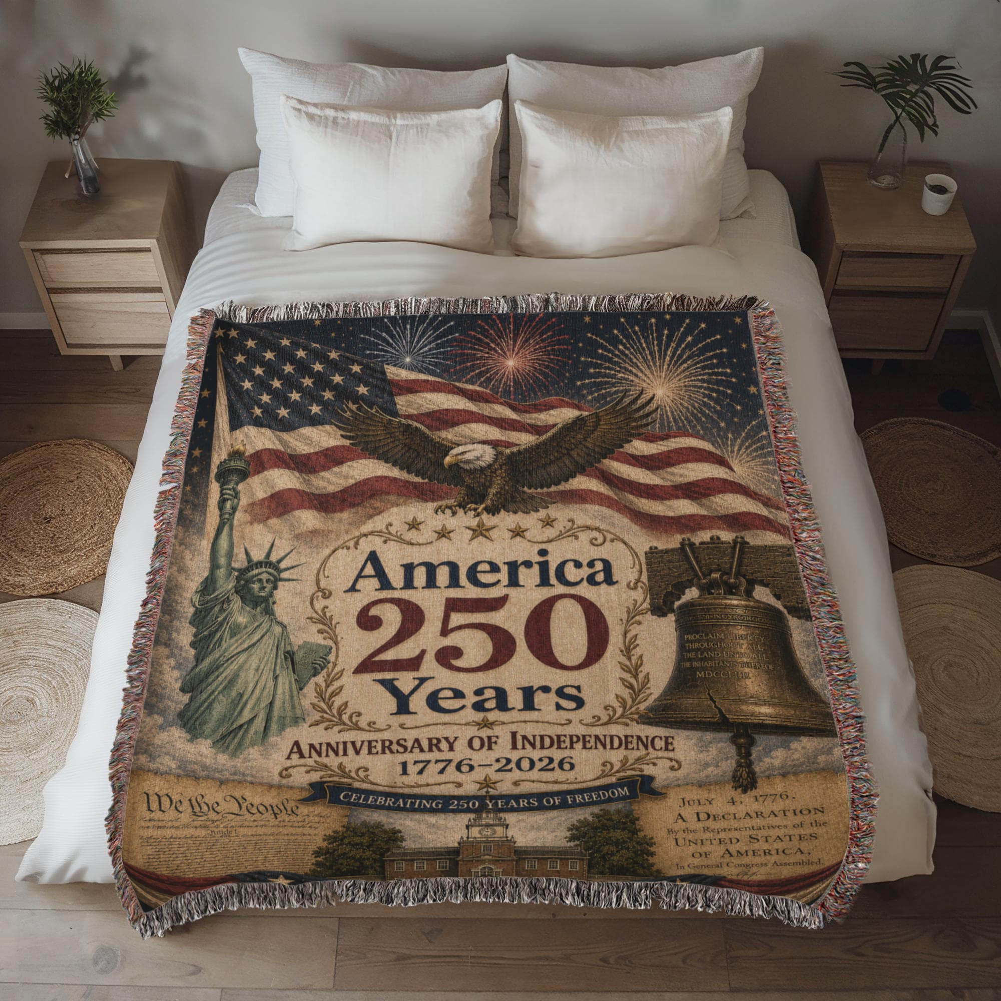 Happy 250th Birthday America Woven Blanket Special