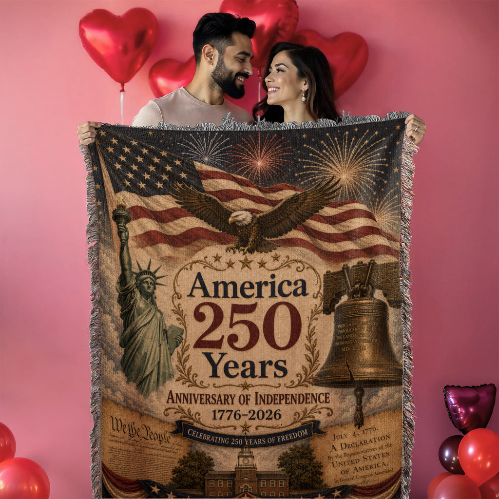 Happy 250th Birthday America Woven Blanket Special