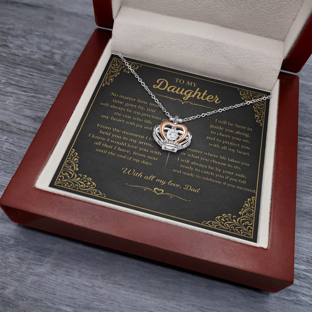 For My Beautiful Daughter – Crown Pendant Necklace Gift Set