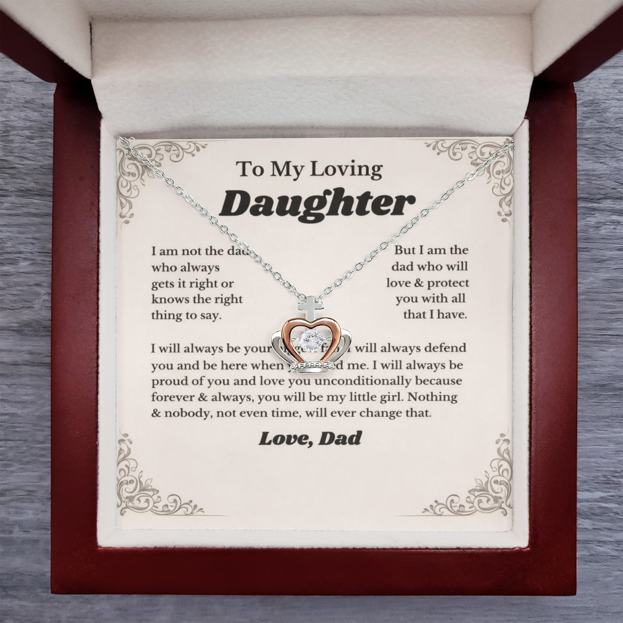 To My Lovely Daughter – Crown Pendant Necklace