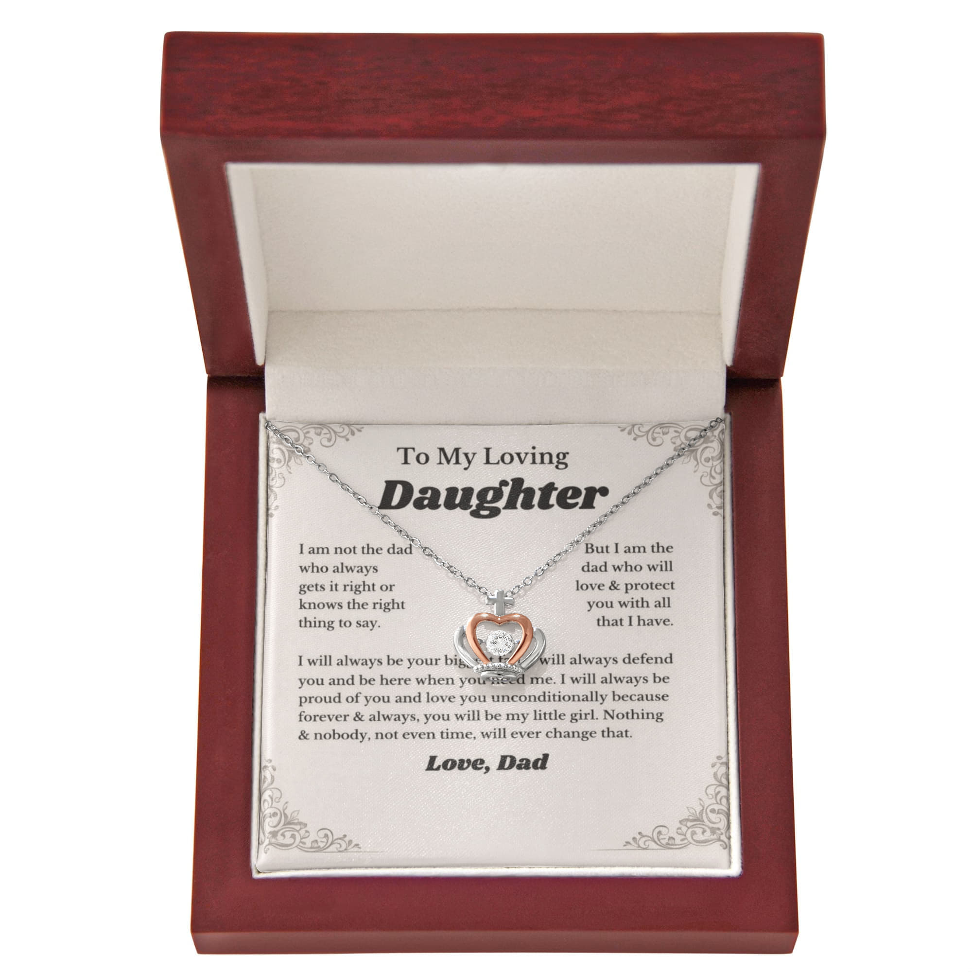 To My Lovely Daughter – Crown Pendant Necklace