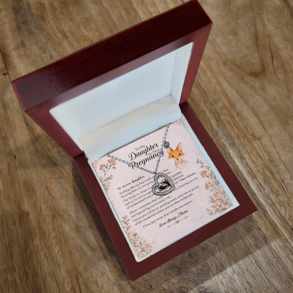 Heartfelt Pregnancy Gift From Mom to Daughter – Baby Feet Heart Necklace
