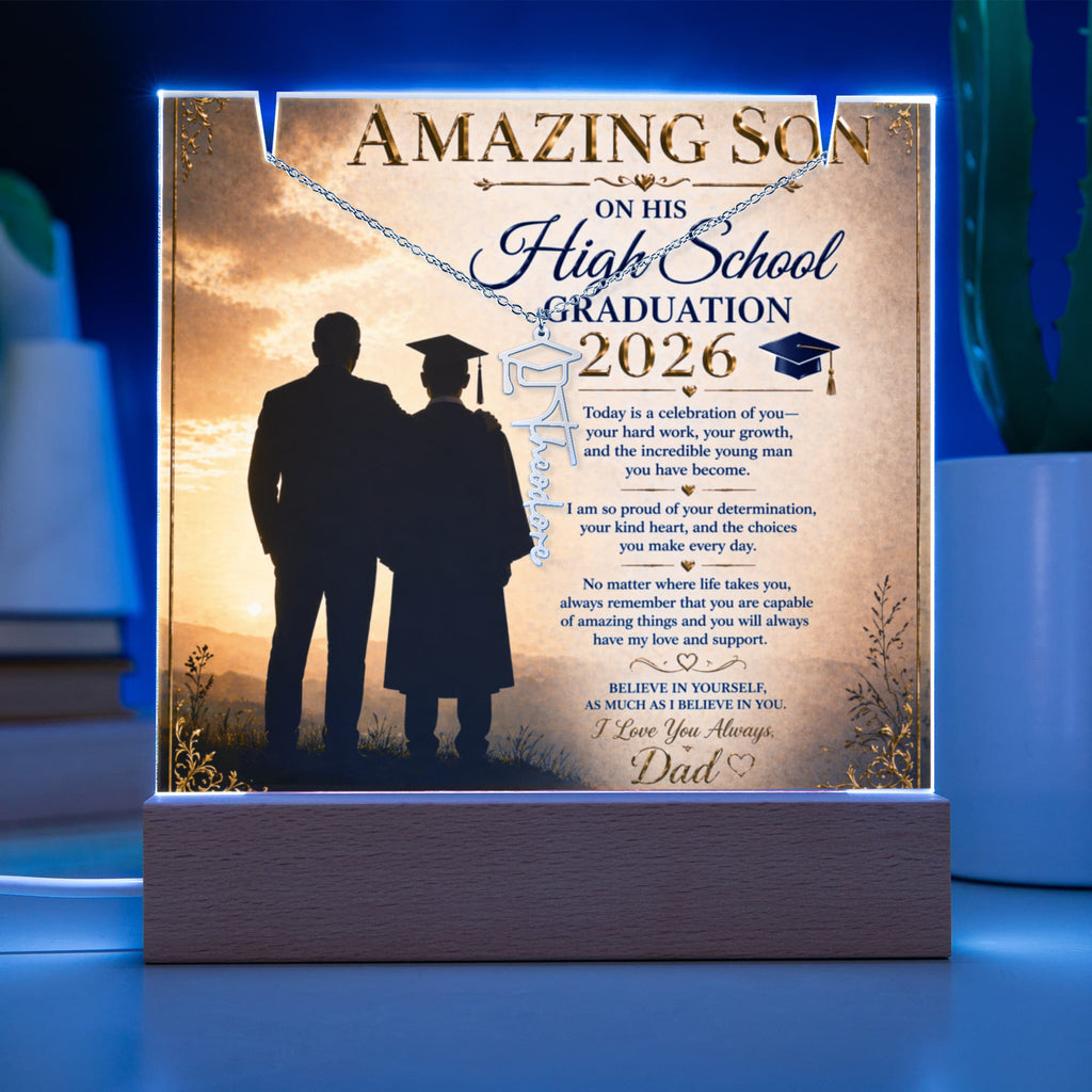 To My Son High School Graduation Acrylic Gift