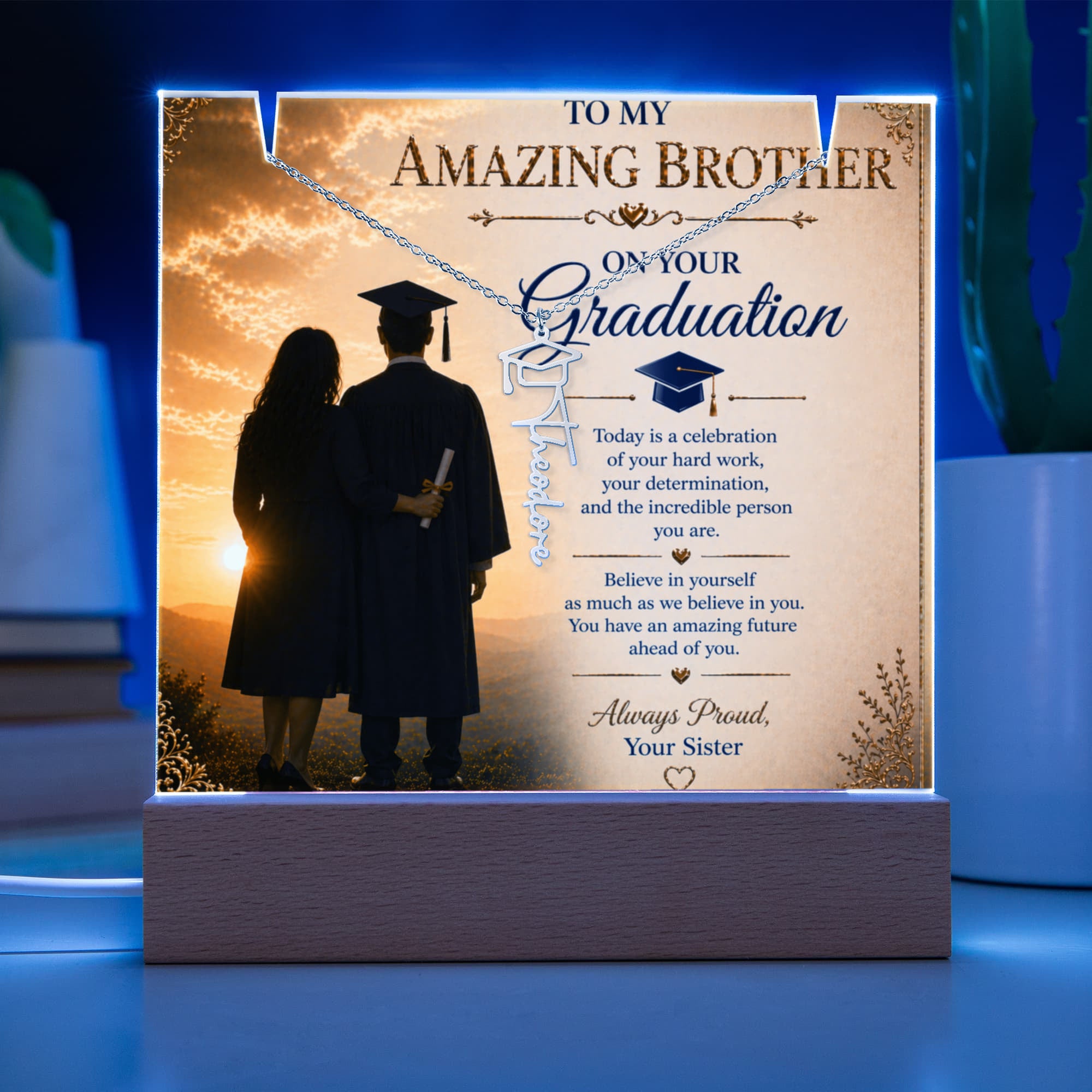 My Amazing Brother Graduation Acrylic Gift Set