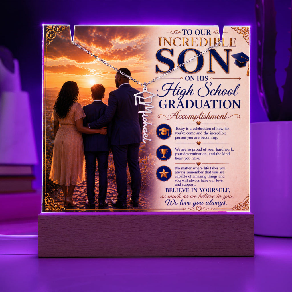 Honoring Our Incredible Son's High School Grad Acrylic Gift Set