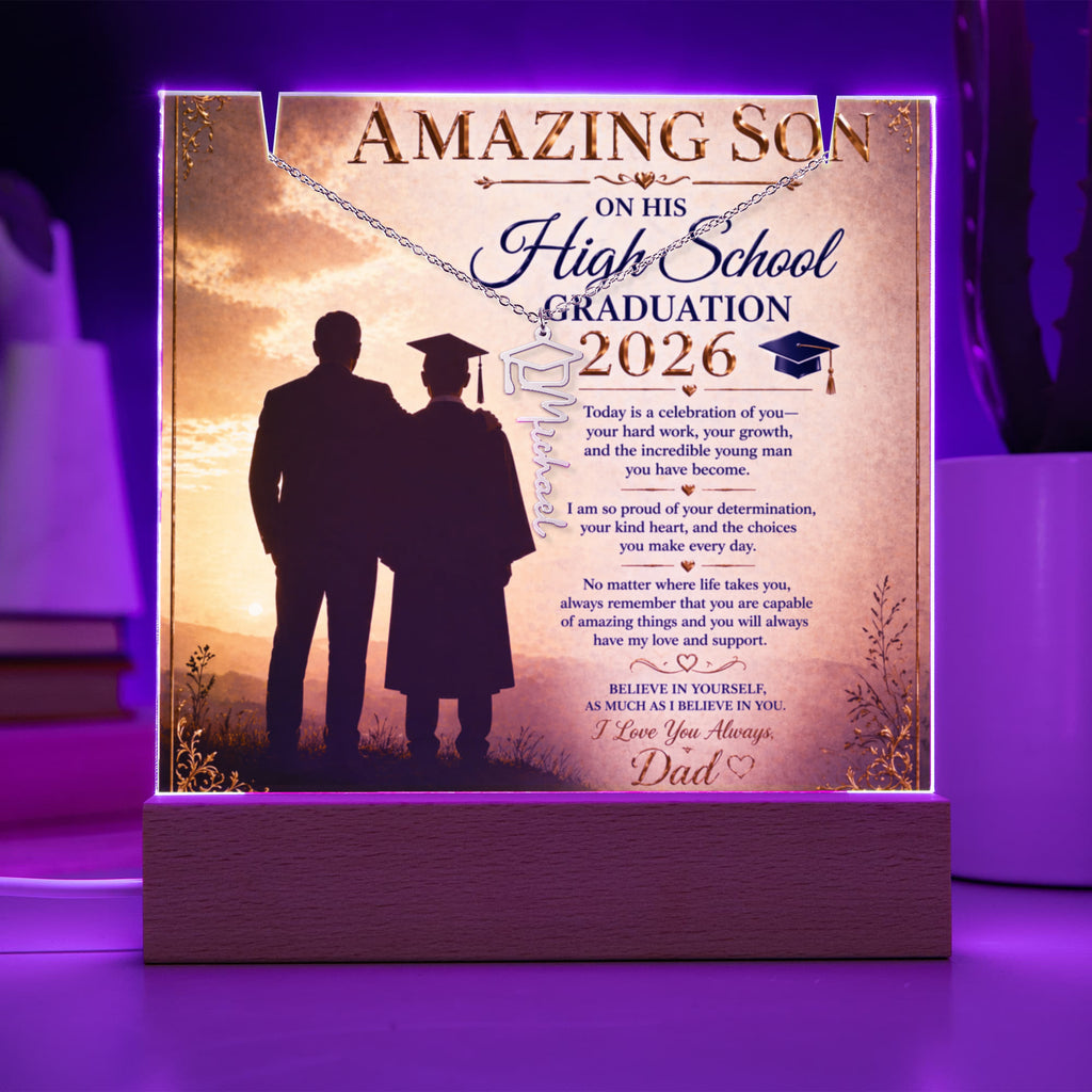 To My Son High School Graduation Acrylic Gift