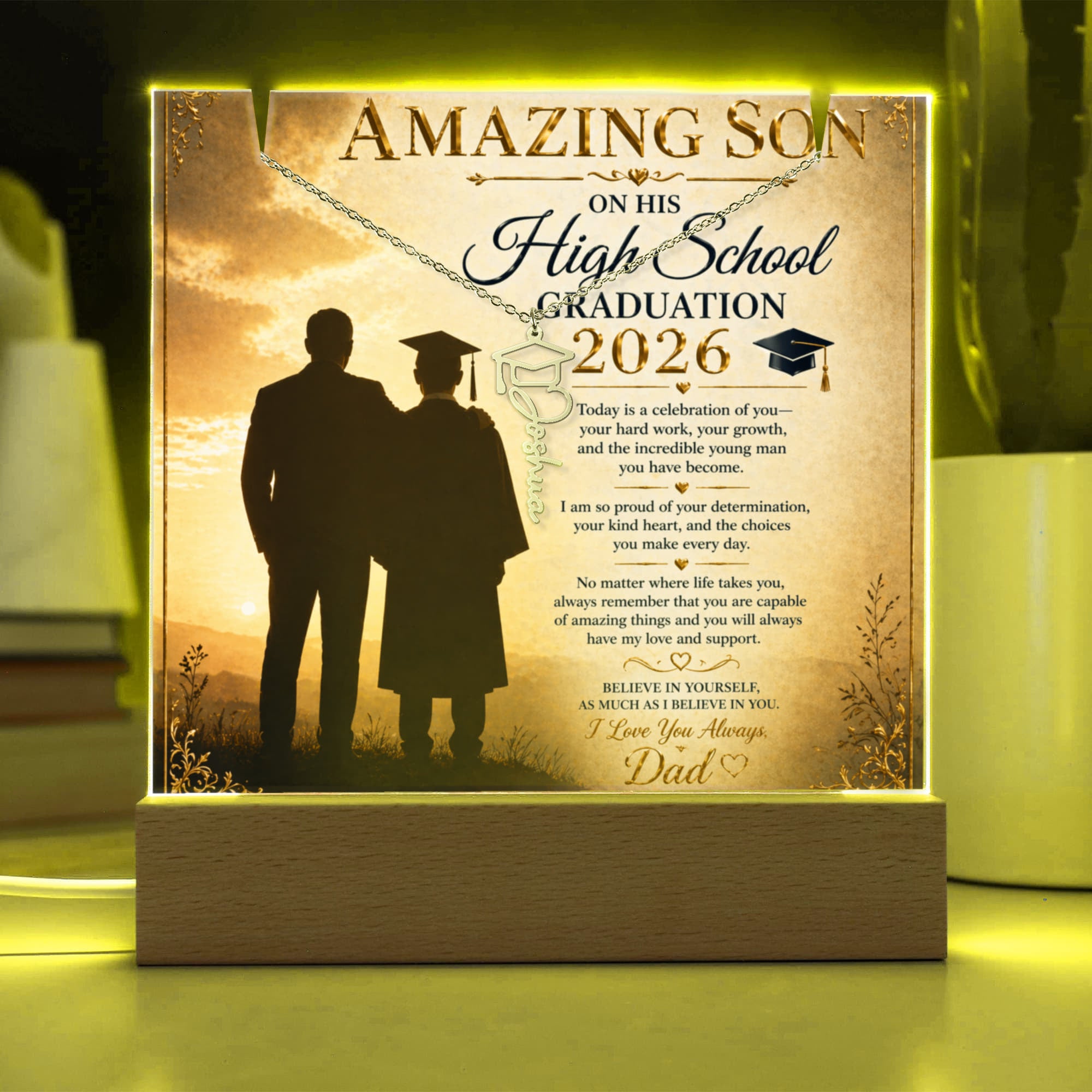 To My Son High School Graduation Acrylic Gift