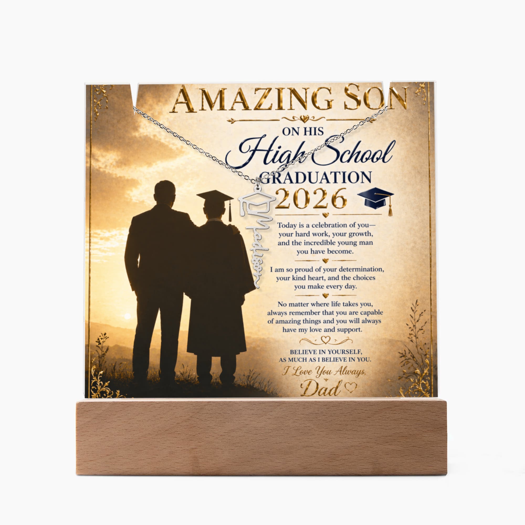 To My Son High School Graduation Acrylic Gift