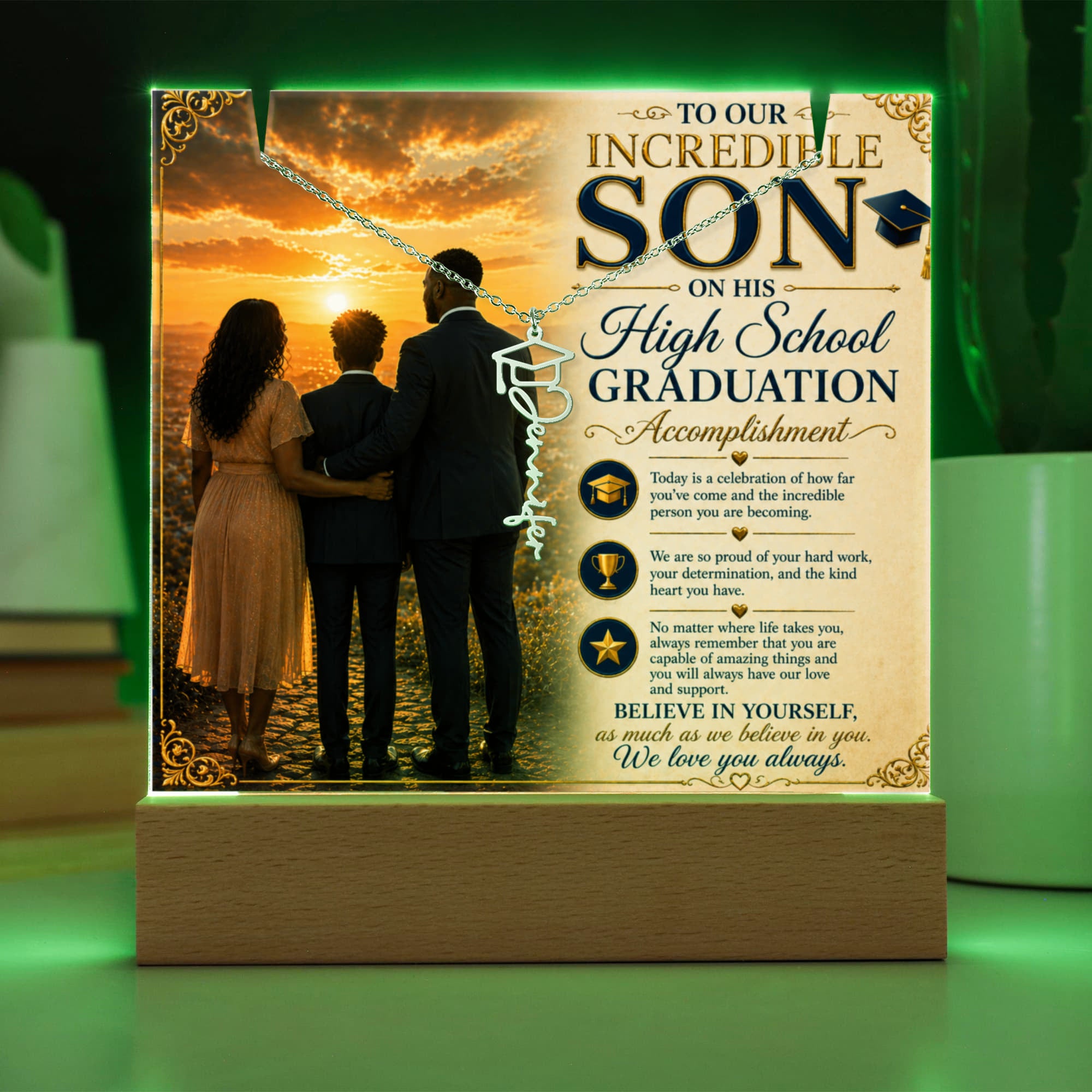 Honoring Our Incredible Son's High School Grad Acrylic Gift Set