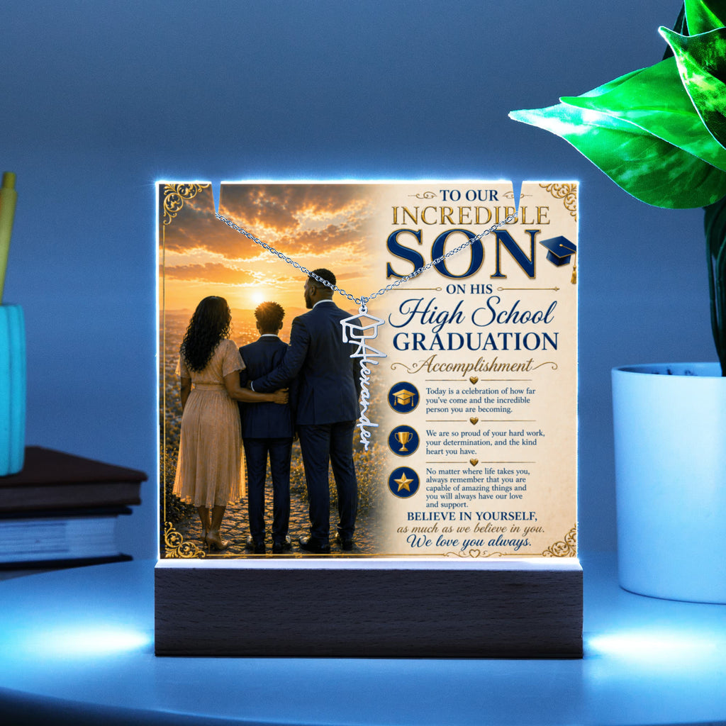 Honoring Our Incredible Son's High School Grad Acrylic Gift Set