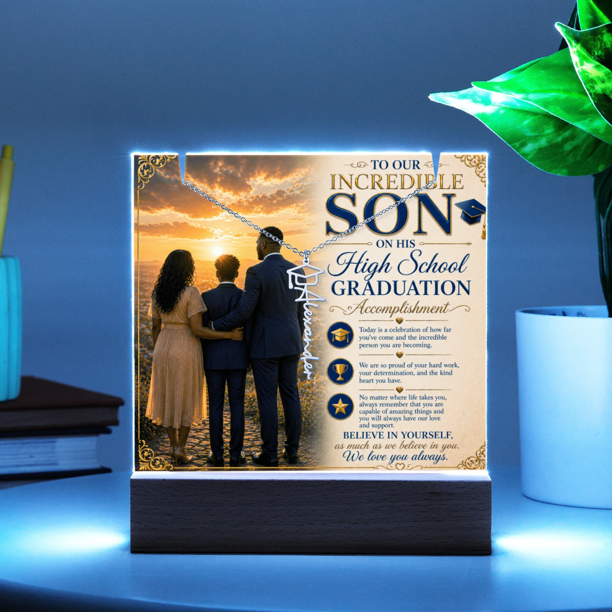 Honoring Our Incredible Son's High School Grad Acrylic Gift Set
