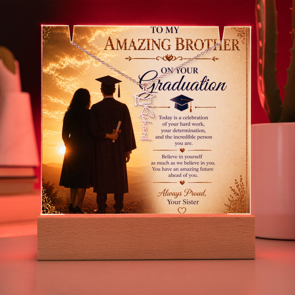 My Amazing Brother Graduation Acrylic Gift Set