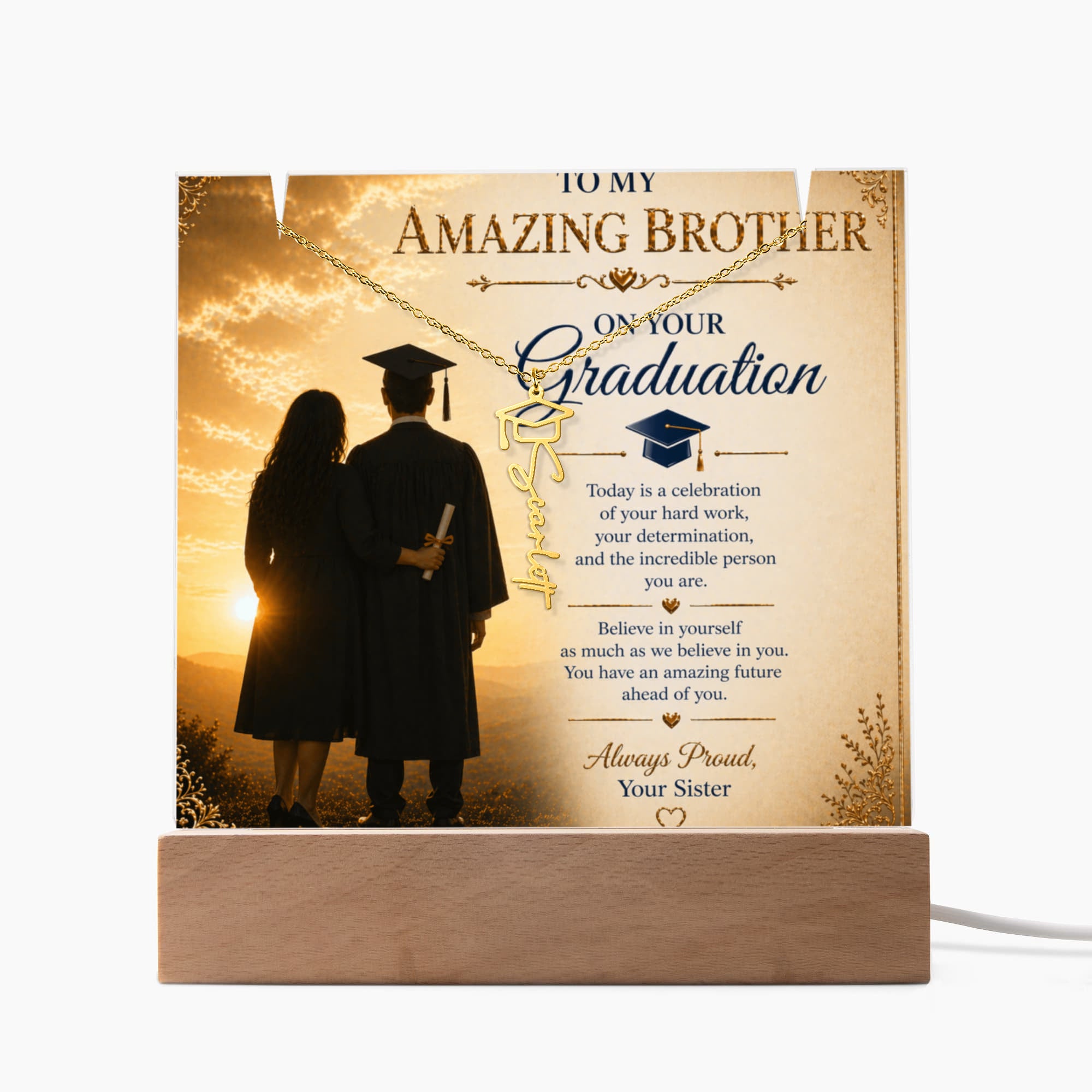 My Amazing Brother Graduation Acrylic Gift Set