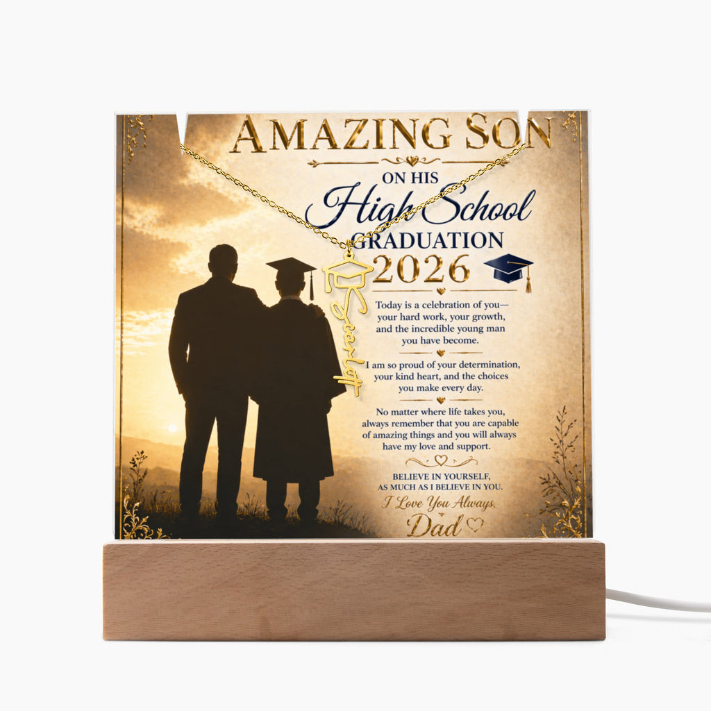 To My Son High School Graduation Acrylic Gift