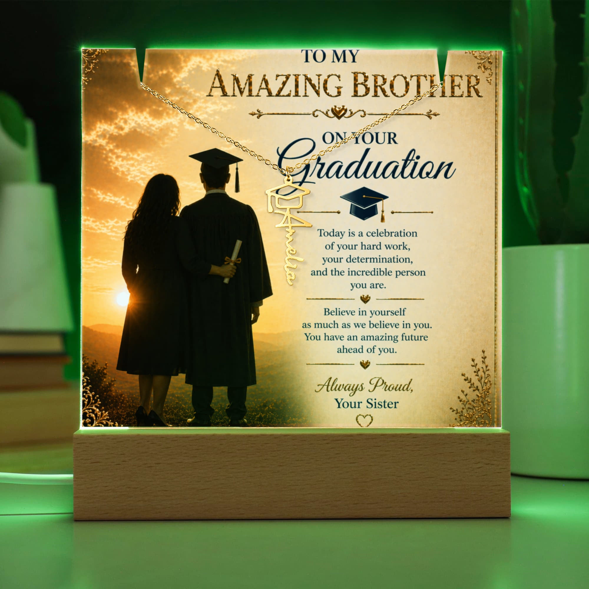 My Amazing Brother Graduation Acrylic Gift Set