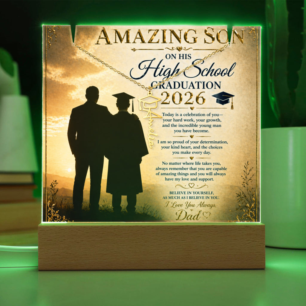 To My Son High School Graduation Acrylic Gift