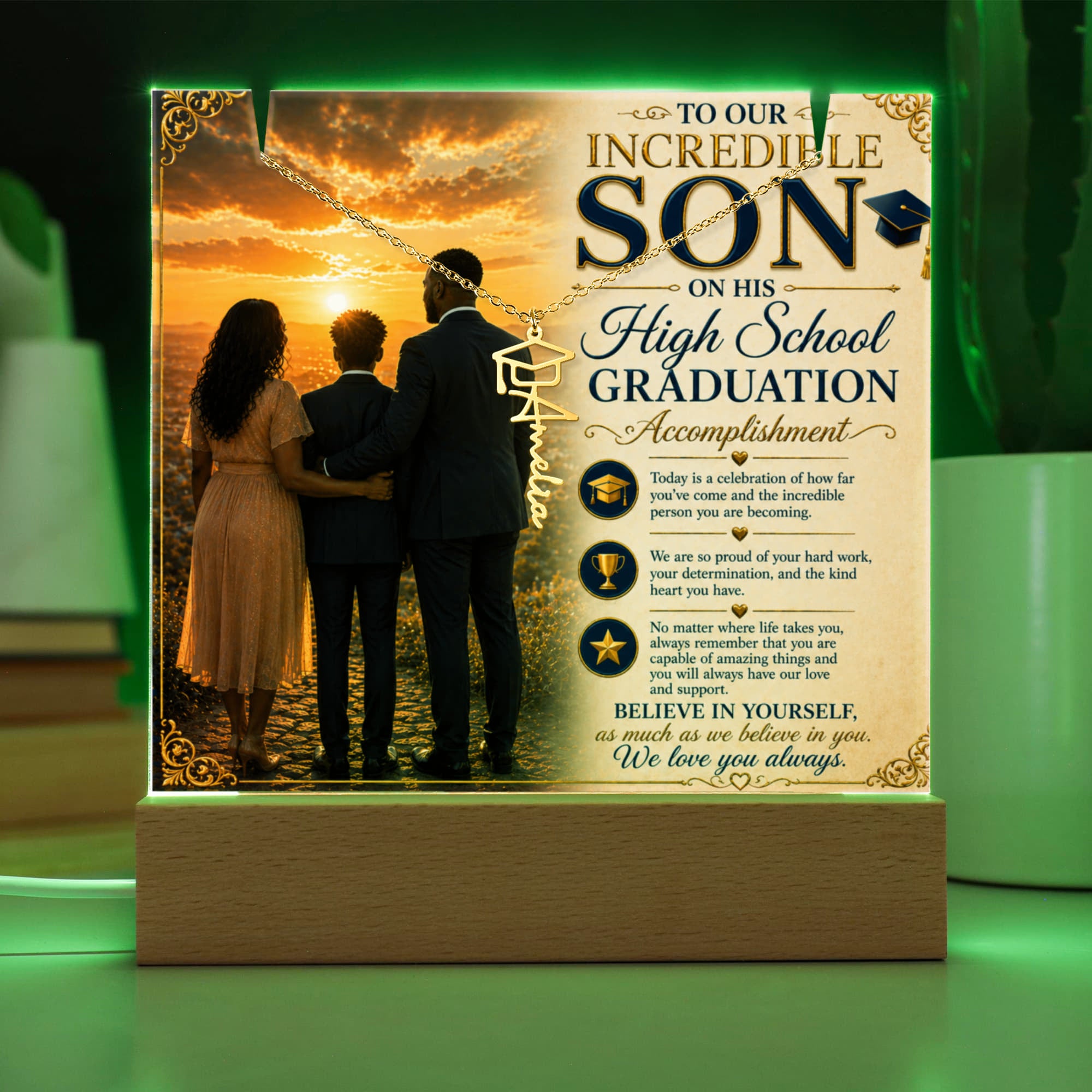 Honoring Our Incredible Son's High School Grad Acrylic Gift Set