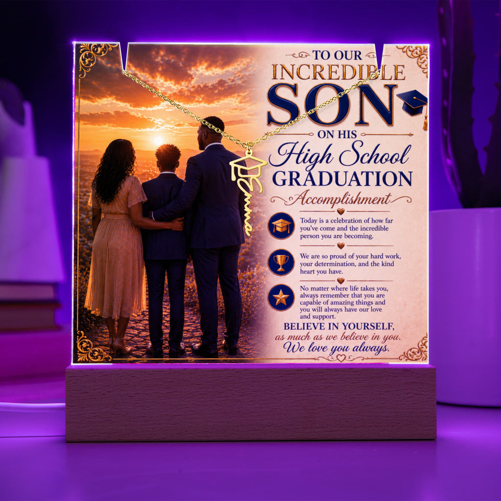 Honoring Our Incredible Son's High School Grad Acrylic Gift Set
