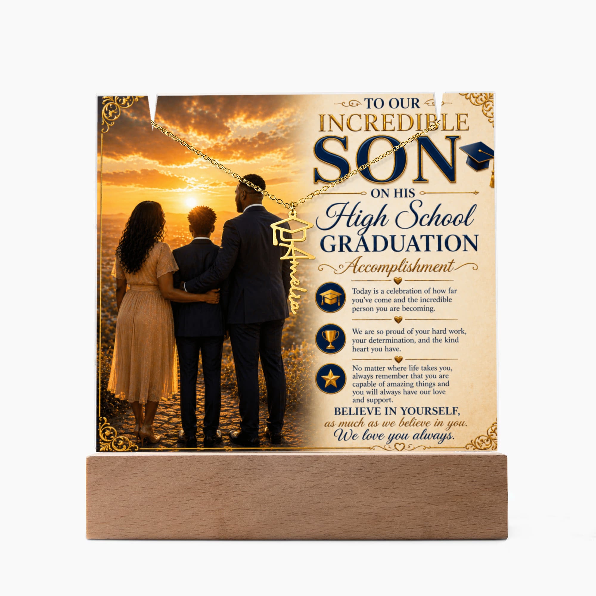 Honoring Our Incredible Son's High School Grad Acrylic Gift Set