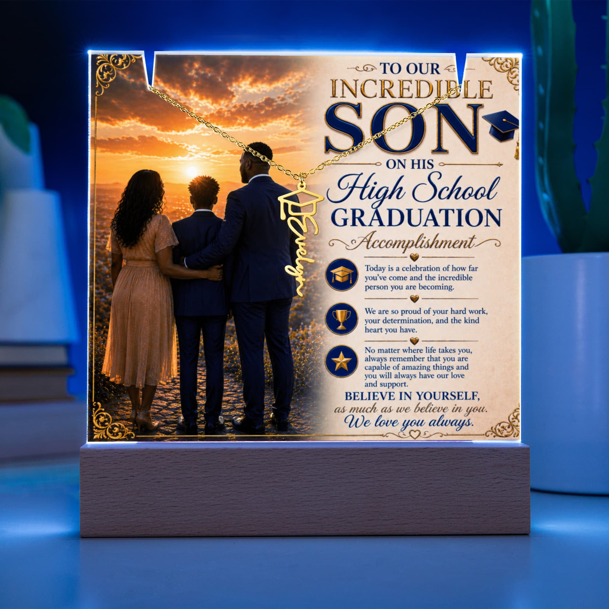 Honoring Our Incredible Son's High School Grad Acrylic Gift Set