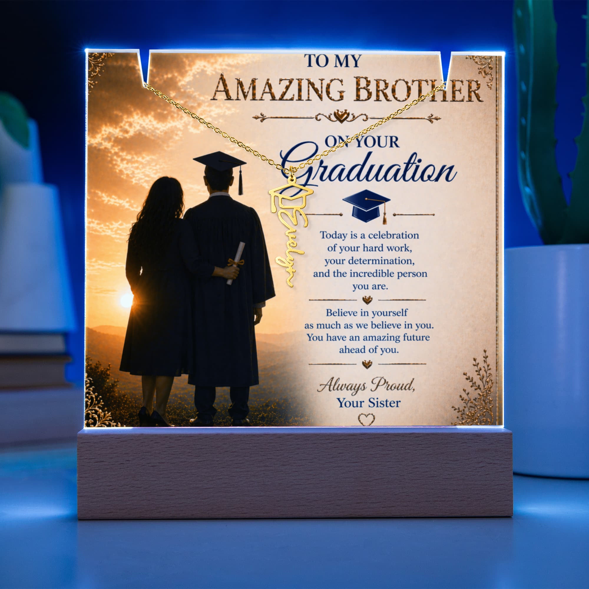 My Amazing Brother Graduation Acrylic Gift Set