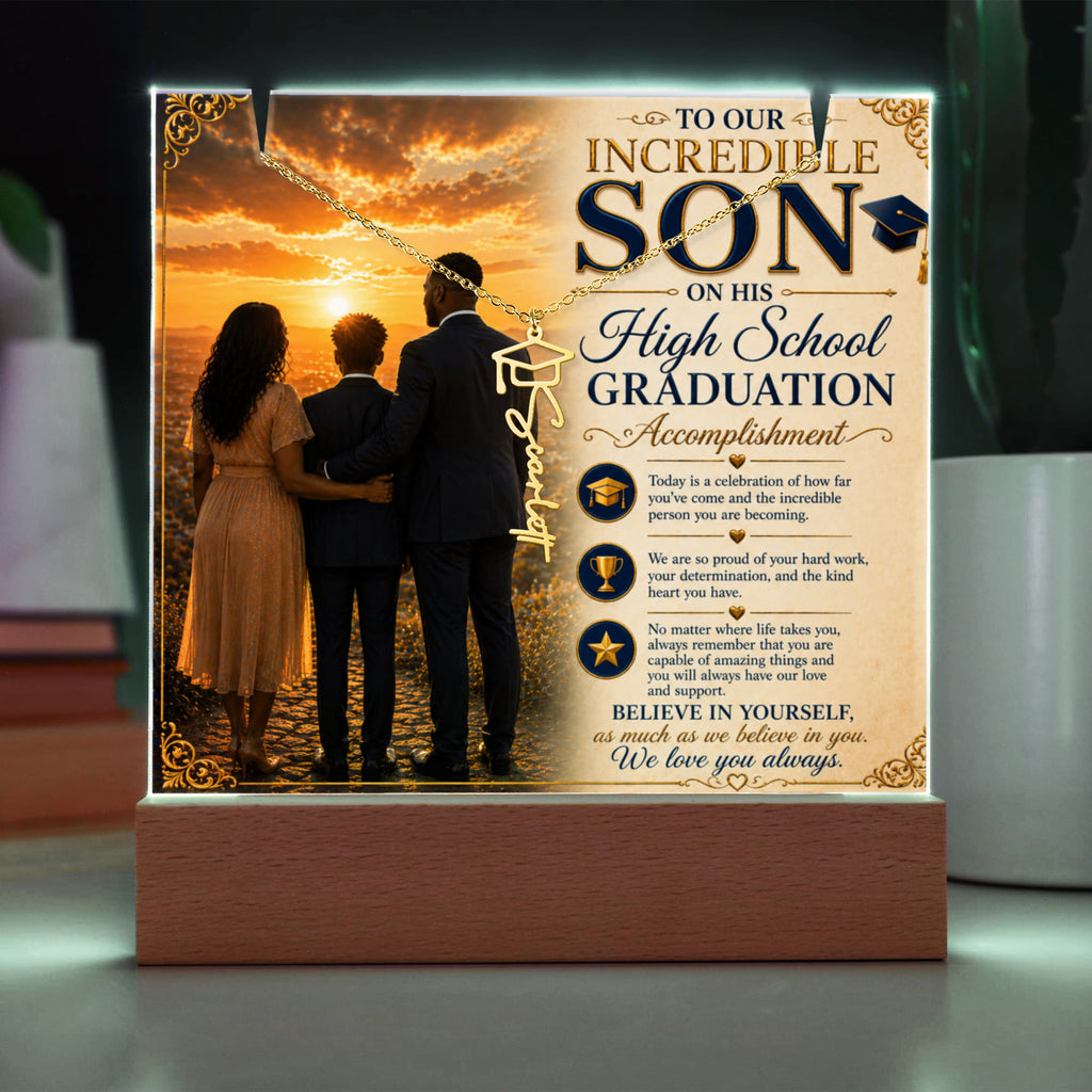 Honoring Our Incredible Son's High School Grad Acrylic Gift Set