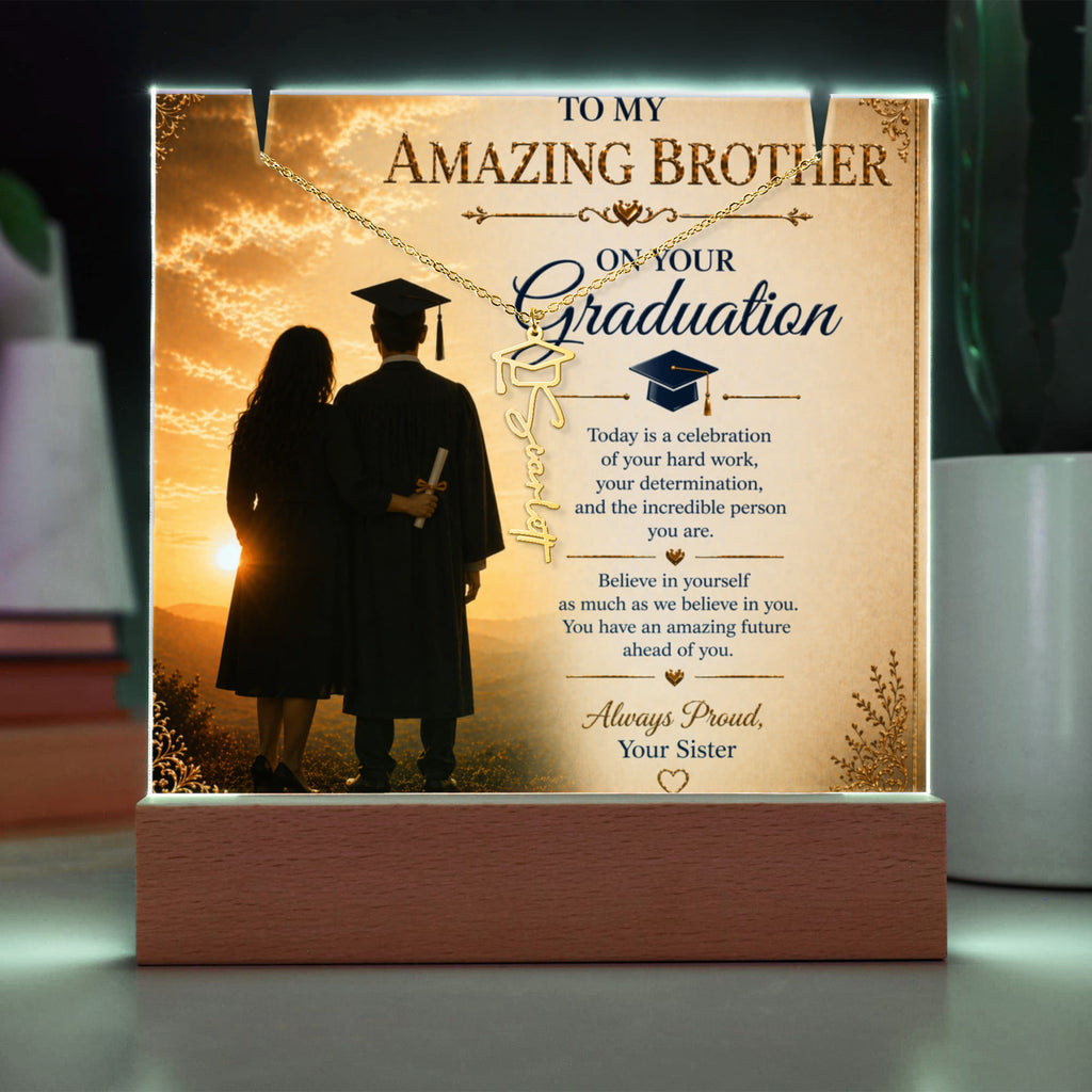 My Amazing Brother Graduation Acrylic Gift Set