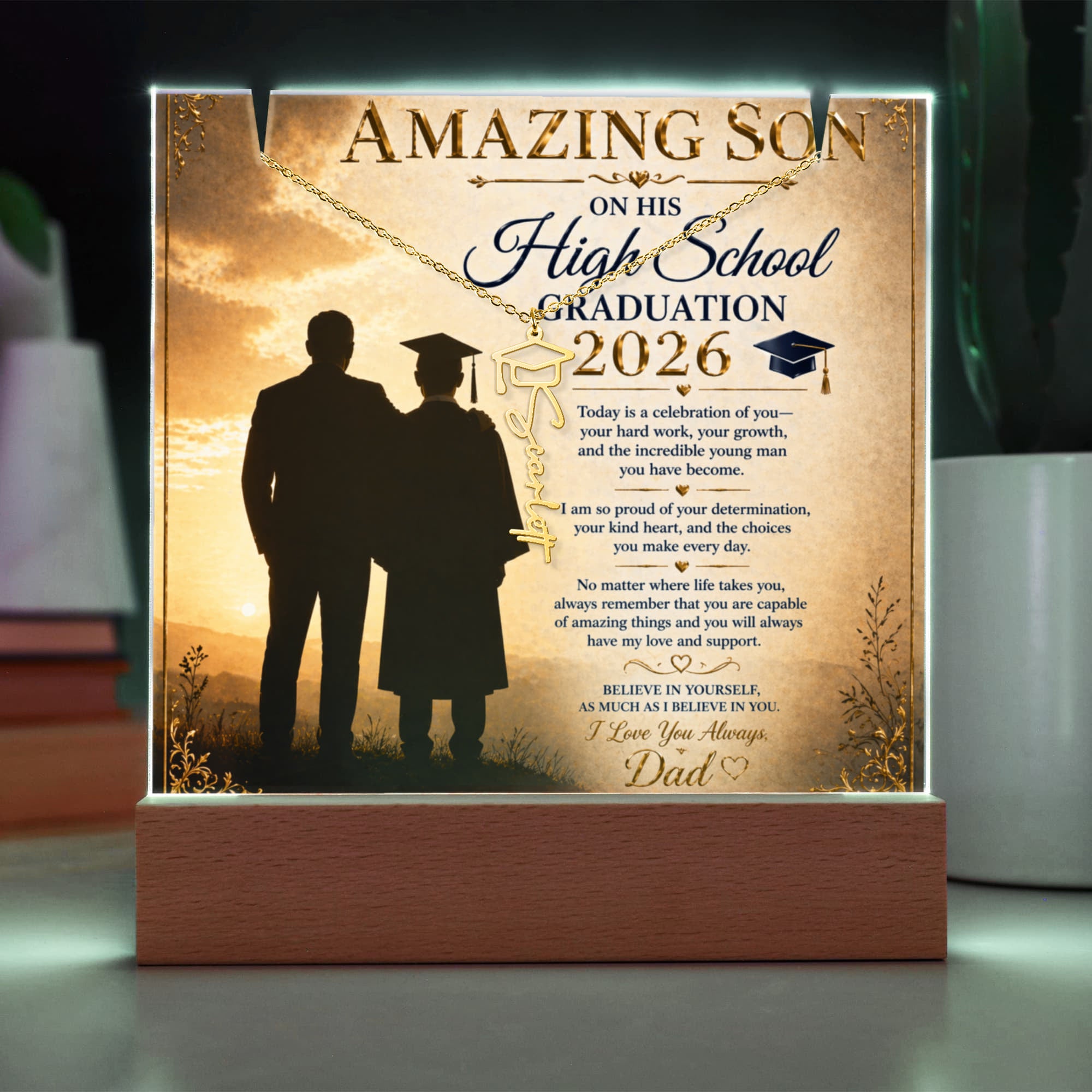 To My Son High School Graduation Acrylic Gift