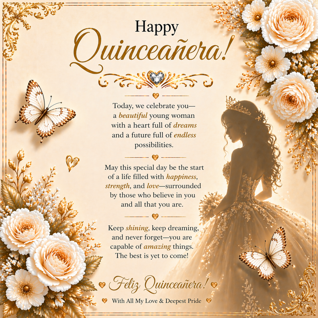 Feliz Quinceañera Sweet & Special Celebration Wishes Gift Card Set