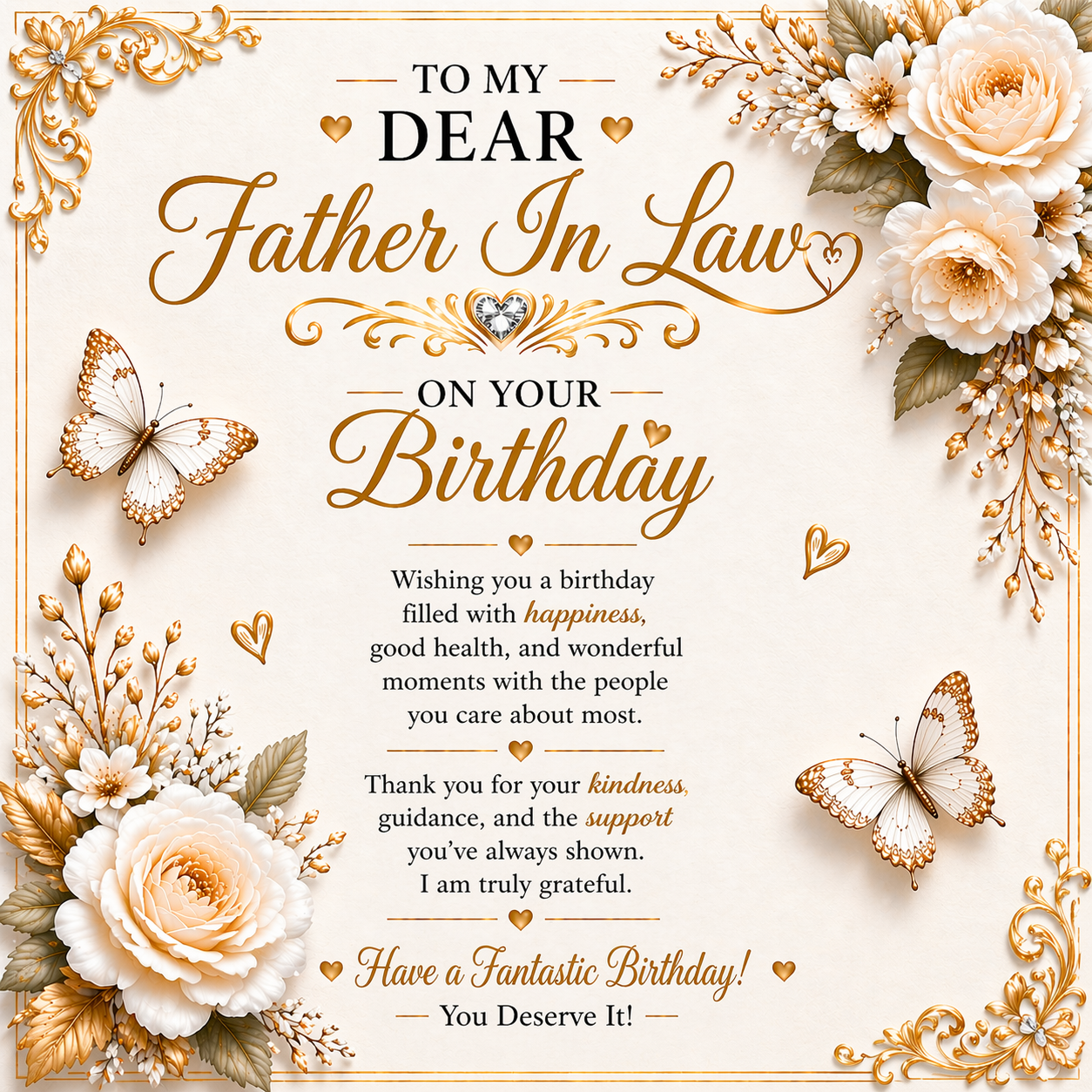 Sweet & Amazing Birthday Wishes Card For My Father-In-Law Gift Set