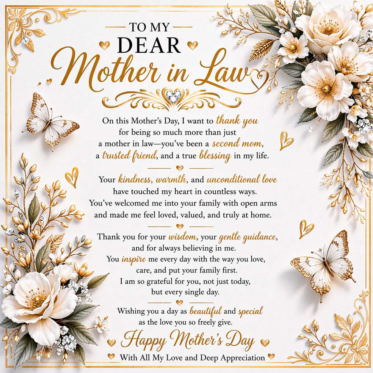 Luxurious & Elegant Mother's Day Tribute Card Gift Set