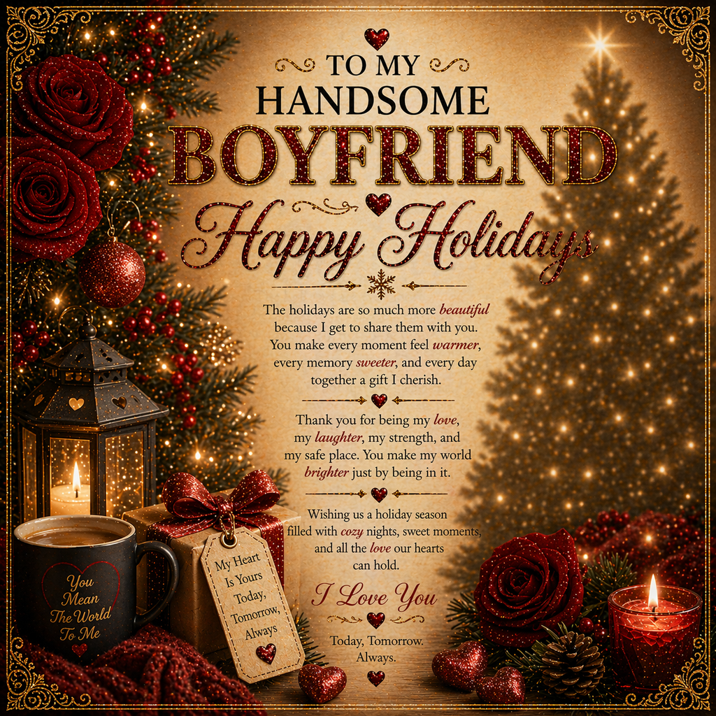 Amazing & Romantic Holidays Card For My boyfriend Gift Set