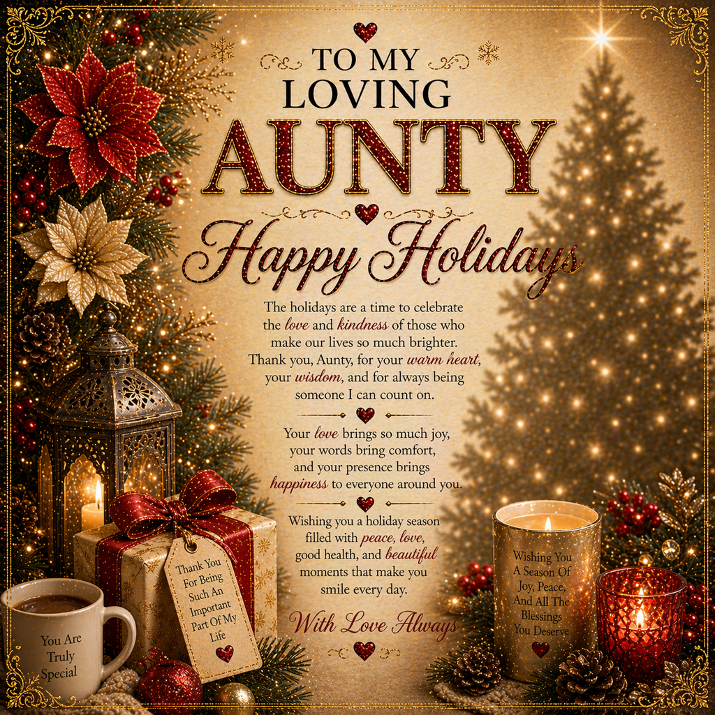 Amazing & Splendid Holidays Wishes For Aunty Gift Set