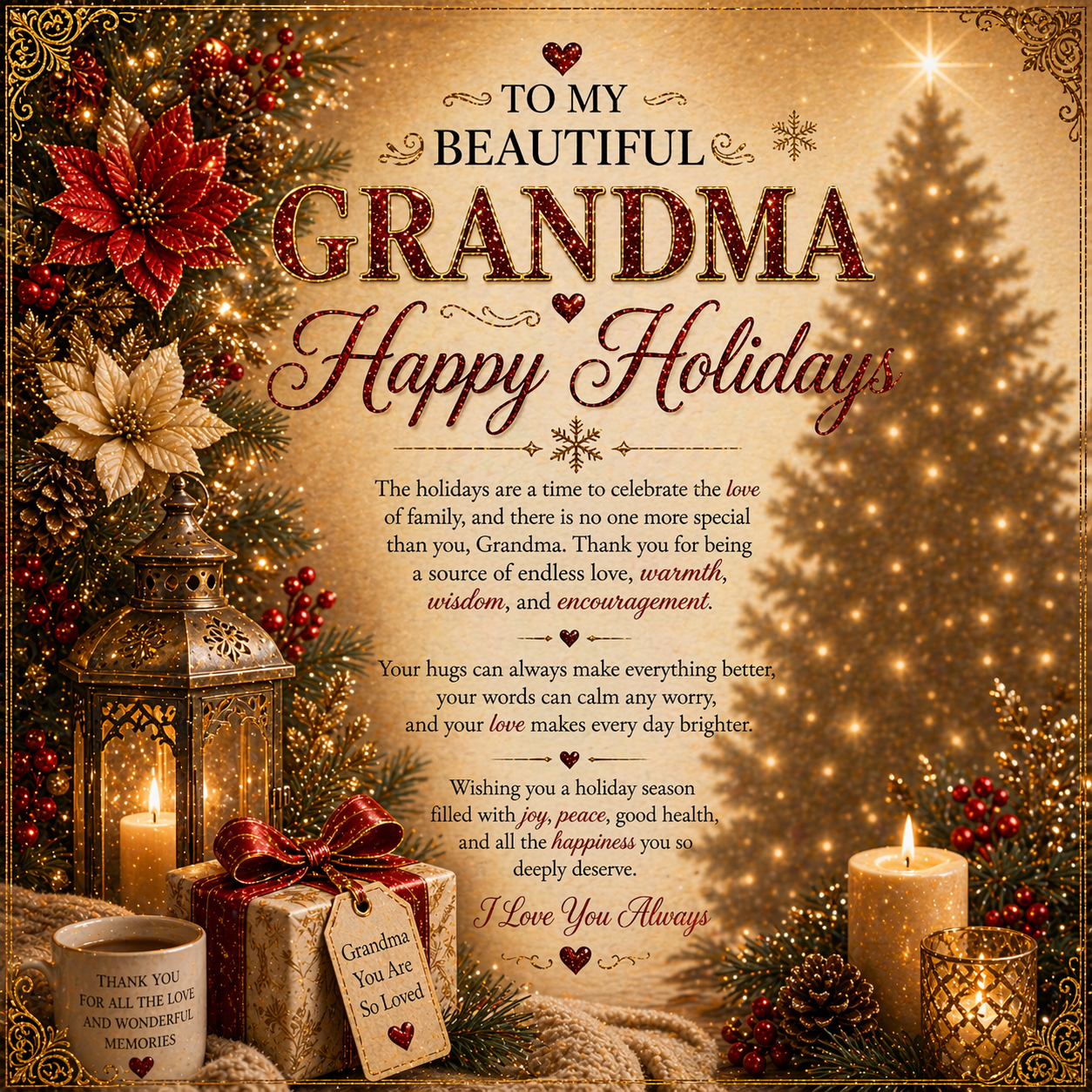 My Holidays Sweet & Splendor Card For Grandma's Amazing Gift Set