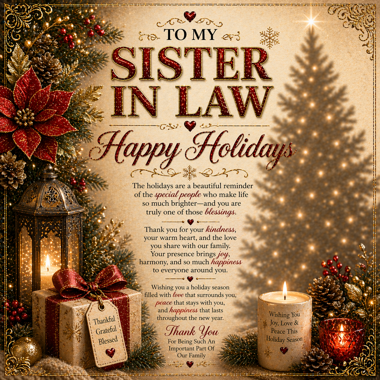 Sweet Holidays Greeting For My Sister-In-Law Gift Set