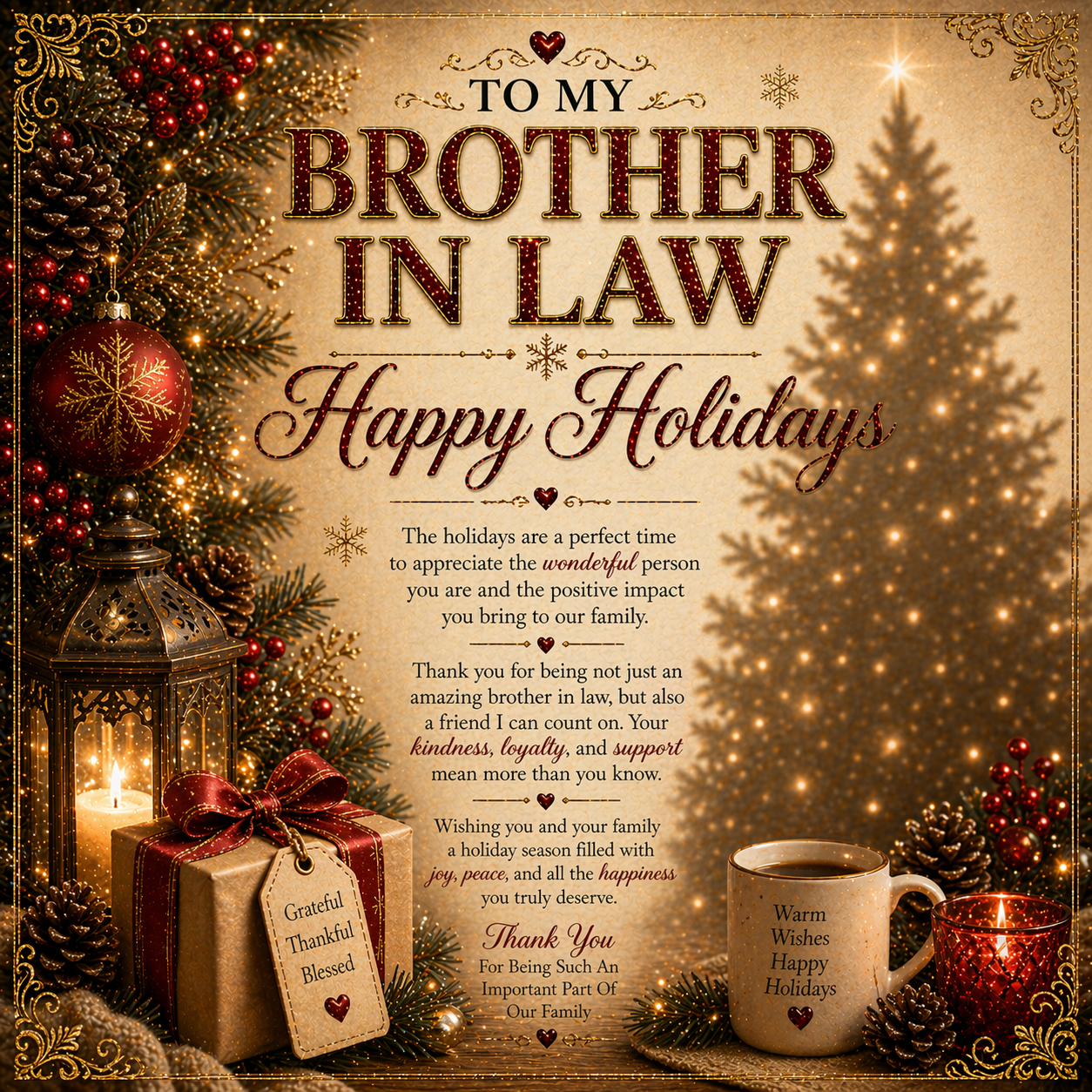 Warm Holidays Wishes For My Brother-In-Law Gift Set