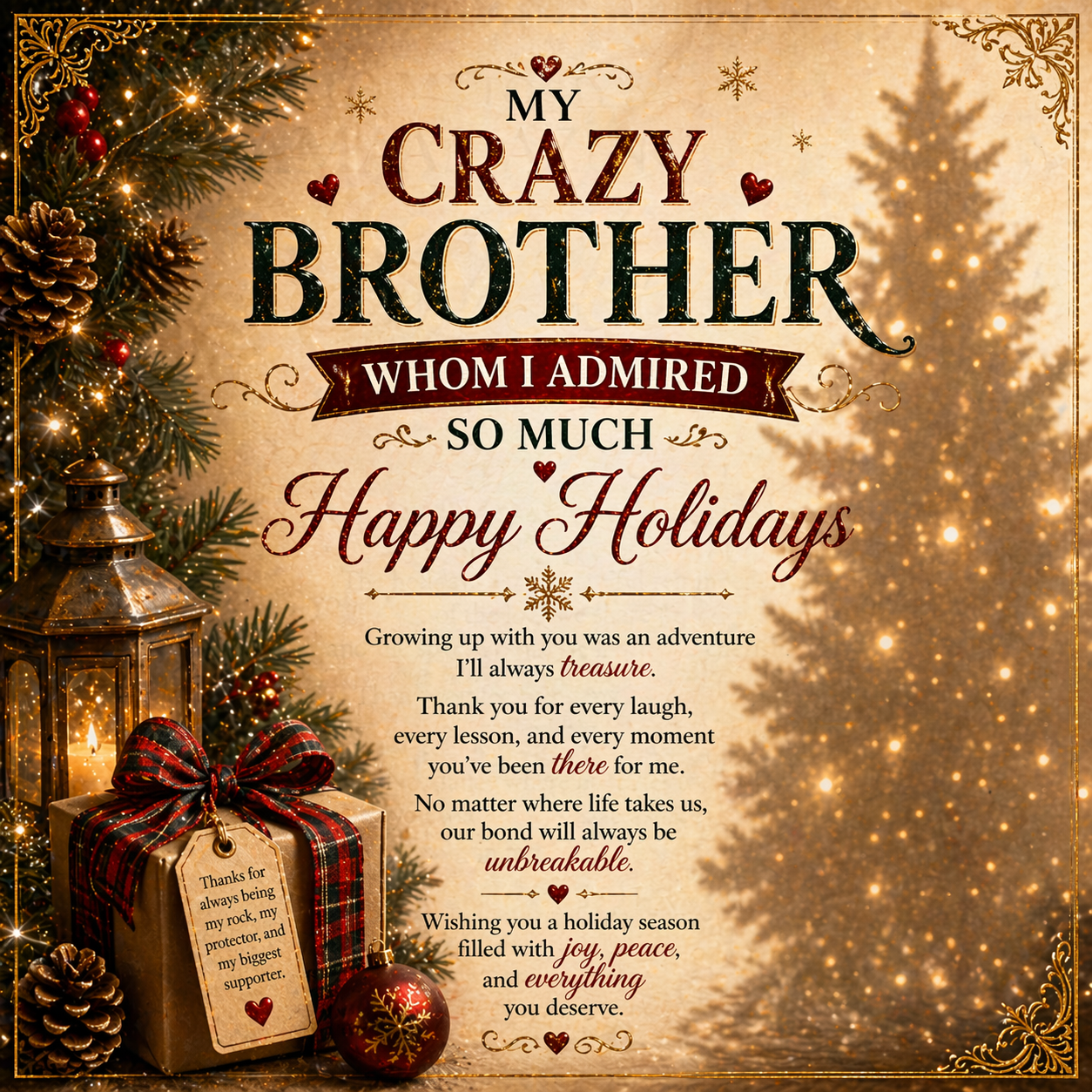 Warm Holiday Greeting For My Brother Gift Set