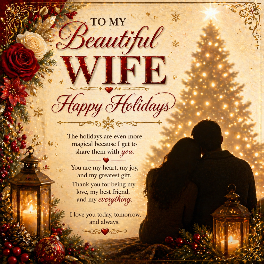 Magical Holiday Greeting Card For My Wife Gift Set
