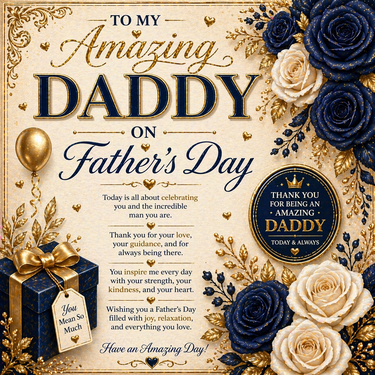 Father's Day elegance In navy & Gold Gift Set