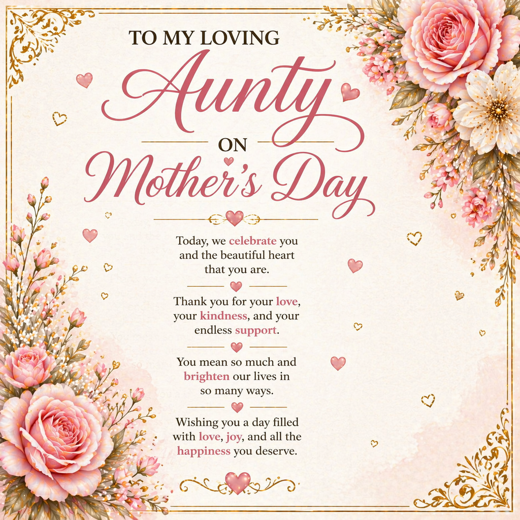 Happy Mother's Day Aunty Necklace Gift Set