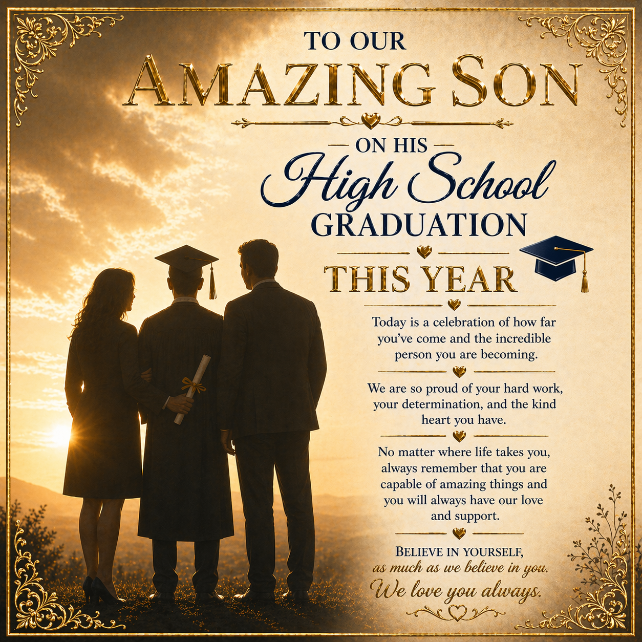 To Our Son High School Graduation Open Watch Gift Set