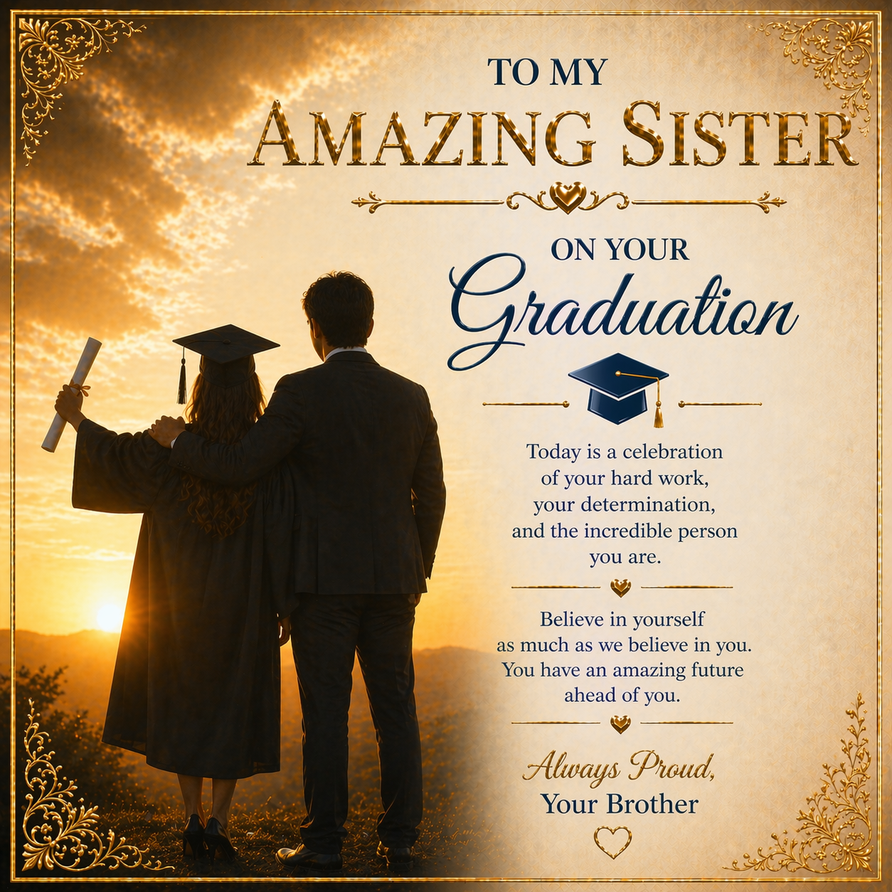 My Amazing Sister Graduation Acrylic Gift Set